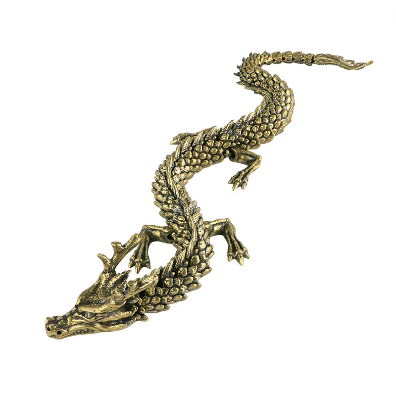 Factory Direct Sale Domineering 3D Living Dragon Ornaments Brass Zodiac Dragon Trumpet Study Decorative Crafts Collection