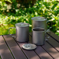 Lightweight Outdoor Camping Equipment Pure Titanium Water Cups Travel Titanium Mug with Folding Handle