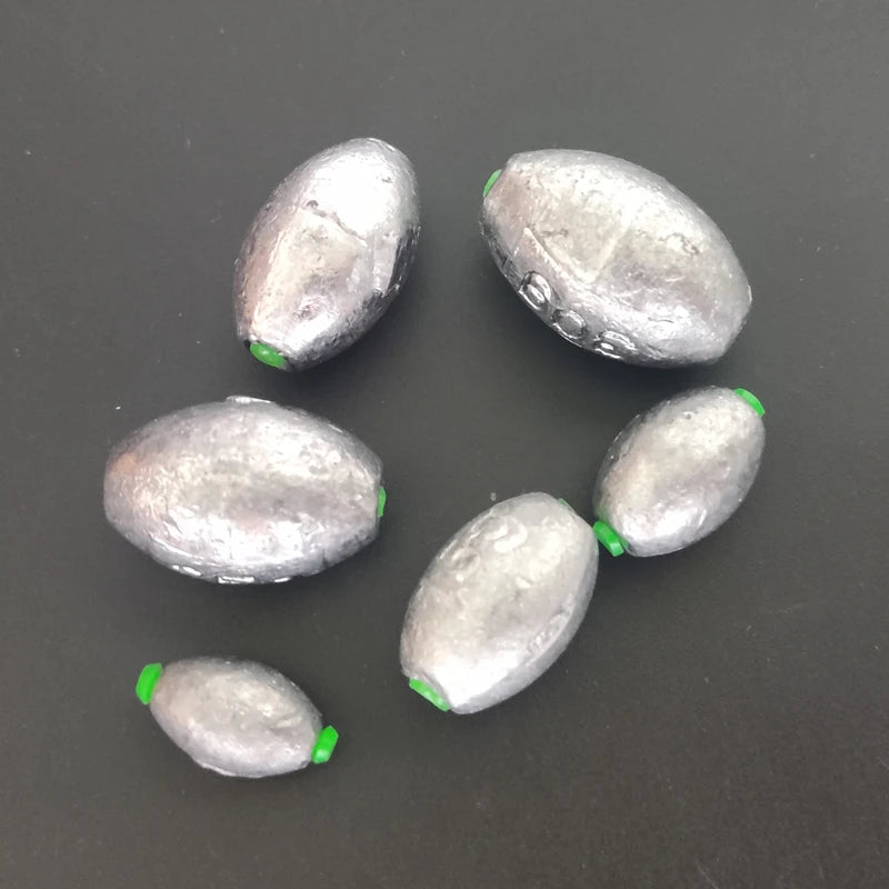 Lead Core Soft Foldable Oval Egg Sinkers for River & Lake Carp Fishing