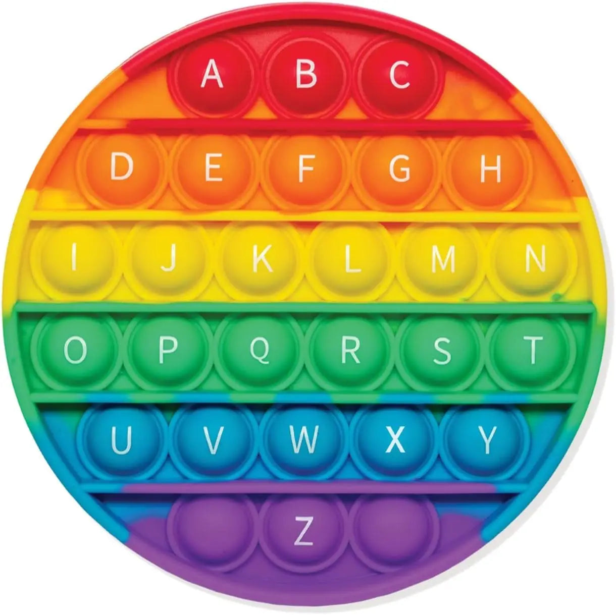 Silicone Round Square Rainbow Alphabet Letter Popper Sensory Fidget Toy with Pop Games