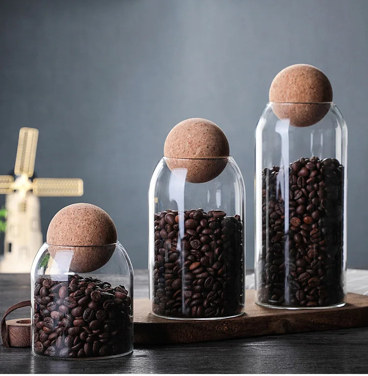 Manufacturer Wholesale High Borosilicate Transparent Glass Coffee Beans Storage tank Tea sealed tank Food Storage Box