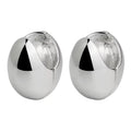 Hexagon Hoop Earrings Brass Unisex Trendy Rhodium Plated Smooth Surface