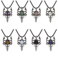 Fashion Jewelry Necklace Natural Stone Crystal Labradorite Double-winged Dragon Sword Pendant Necklace Accessories Women