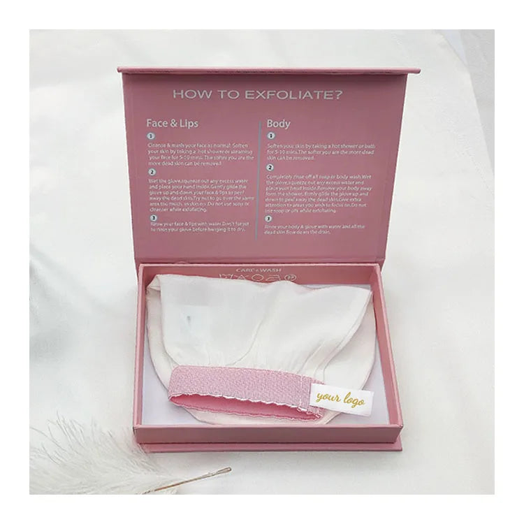 Wholesale Custom Body Scrub Mitt Hammam Bath 100% Pure Raw Mulberry Silk Exfoliating Glove Mitt for Clean Body