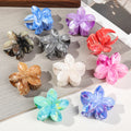 4 Pcs Marble Vein Flower Hair Claw Clip for Thick Hair Hawaiian Style Plastic Hairpin for Women Girls Hair Accessories for