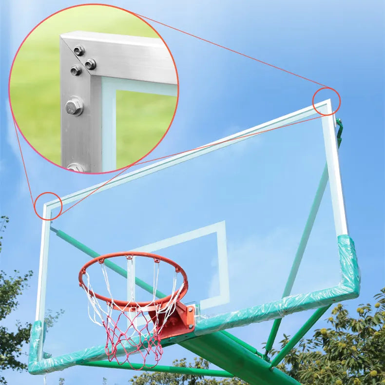 Professional 1800*1050mm Tempered Glass Basketball Backboard Fiba Standard Smc 12mm clear Basketball Ring and Board
