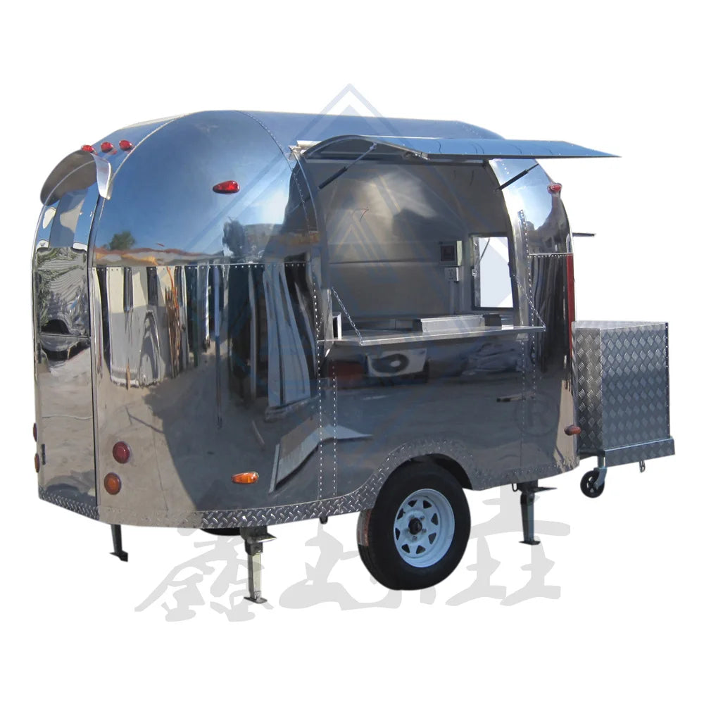 Outdoor Scenic Area Stainless Steel Mobile Multifunctional Dining Car Stall Night Market Snack Car