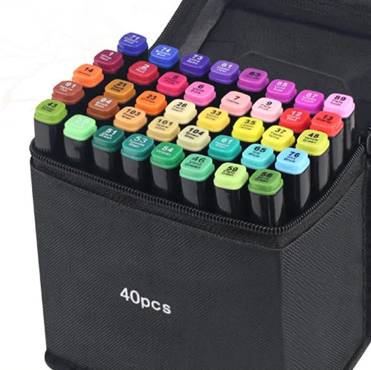 Marker Pens Permanent Indelible Ink 12 24 30 36 40 48 60 80 120 168 204 262 Dual Tip Fabric Brush Colored Acrylic Art Paint
