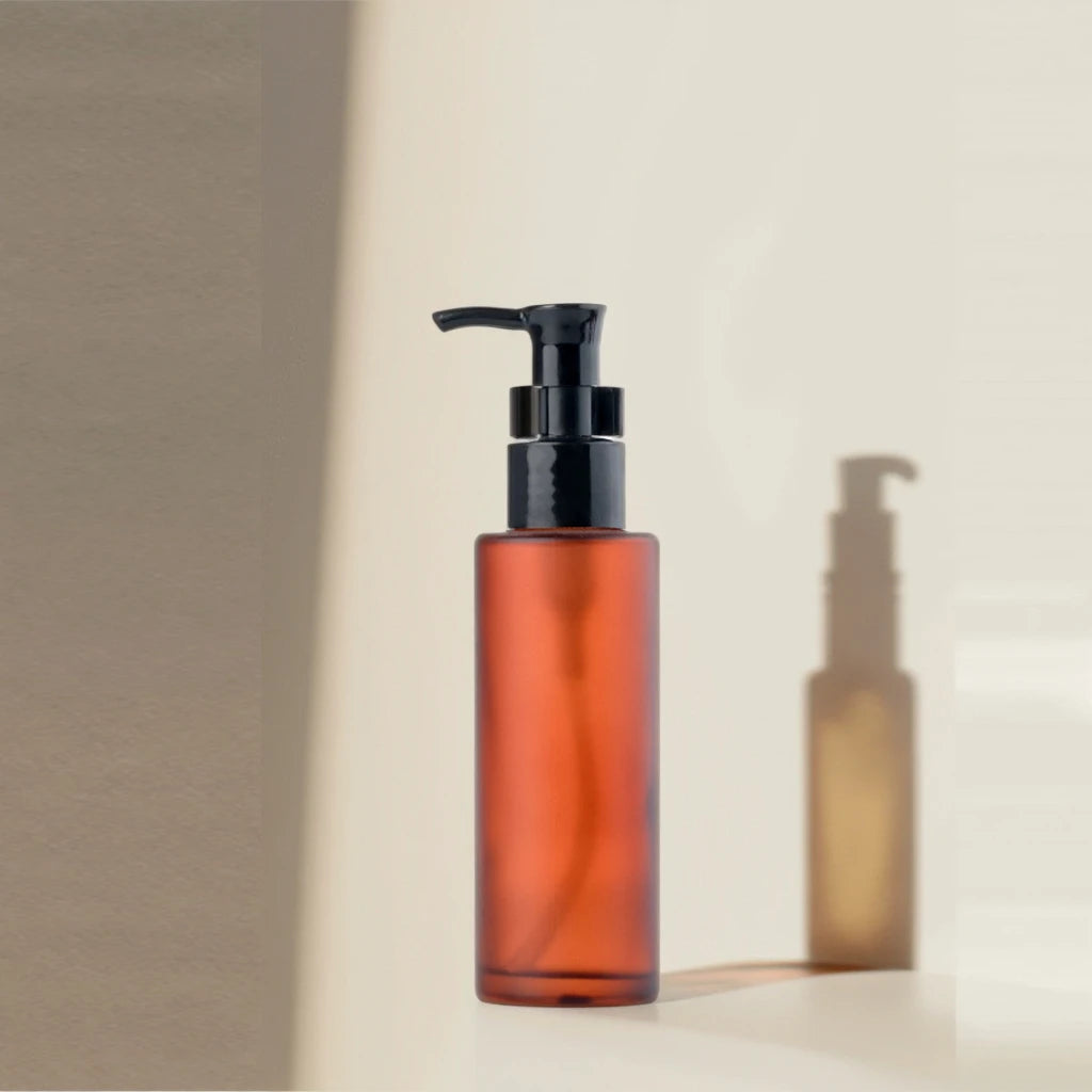 Hot Selling Frosted Glass Body Oil Bottle with Pump for Skincare and Face Cream Screen Printed
