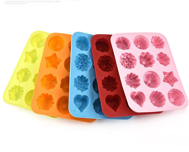 Kichen Accessories Cavity Silicone Flower Rose Chocolate Cake Soap Mold Baking Ice Tray Mould Ice Cube Tray Forma De