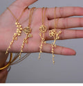 Custom Birth Flower Name Necklace 18K Vacuum Gold Plated Stainless Steel Personalized Pendant Jewelry