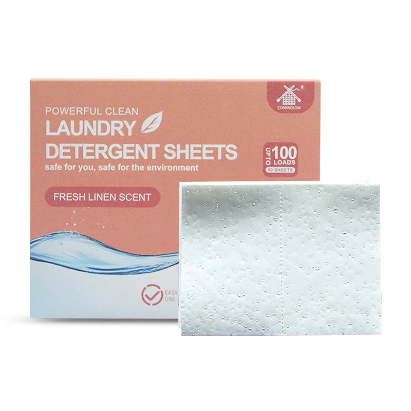 COMMIGLOW Wholesale Private Label Stain Cleaning Laundry Detergent Sheet Fabric Stain Remover Cleaning Wipes for Clothes