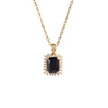 AA01521 Brass Gold Plated Geometric Zircon Necklace Colorful Square Crystal Pendant Necklace