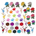 Fashion Style Lostus Chinese plum Blossom Wintersweet Flower Rose Embroidery Iron on Patches for Clothing