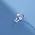 Newest Style Zirconia S925 Sterling Silver Five Star Open Rings for Women Jewelry Accessories YB-XY-050