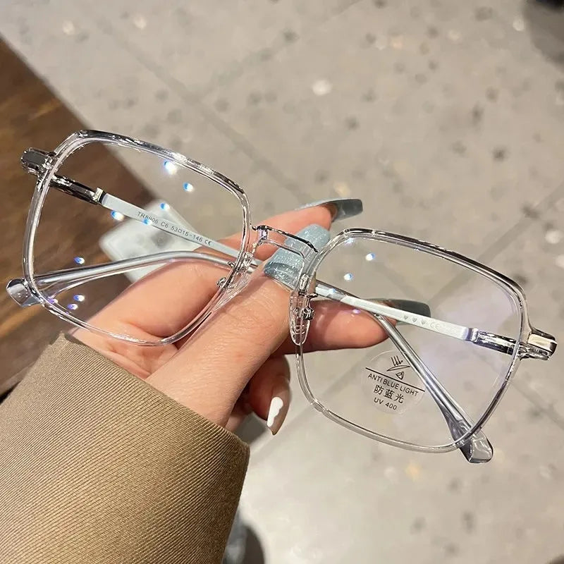 Cheap Square Eyewear Frame Photochromic Stock Prescription Glasses PC Metal Anti Blue Light Computer Glasses UV400 Protection MegaBDM