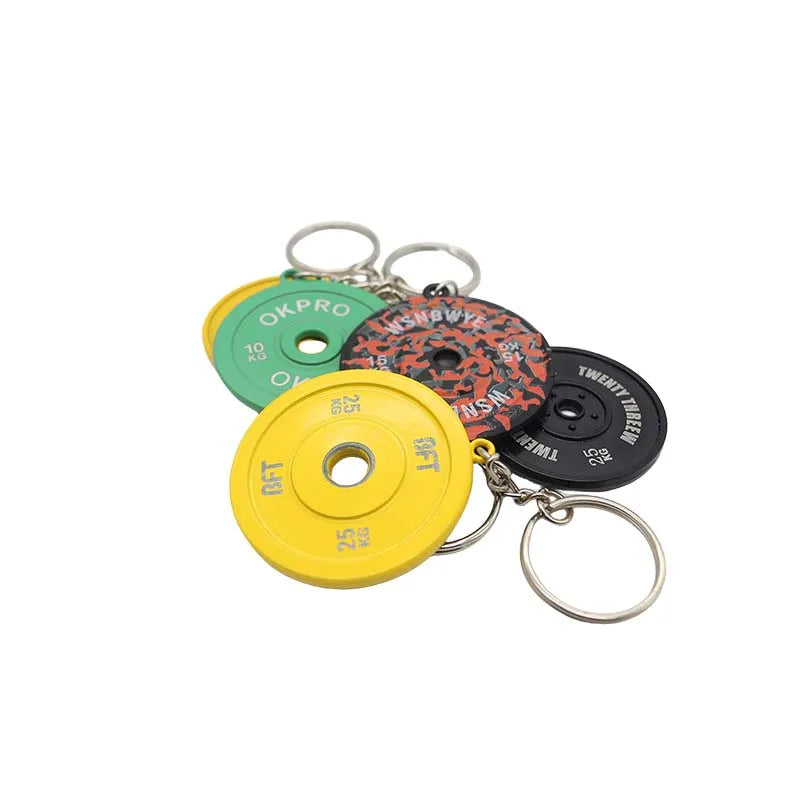 Wsnbwye Discos 3d Mini Barbell DIY Sublimation Golden 3D Wholesale Fitness CHAVEIRO Weight Plate Keychain