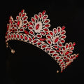 Western Large Full Colorful Oval Rhinestones Alloy Bridal Wedding Crown Headpiece Bling White Golden Diademas Hair Accessories