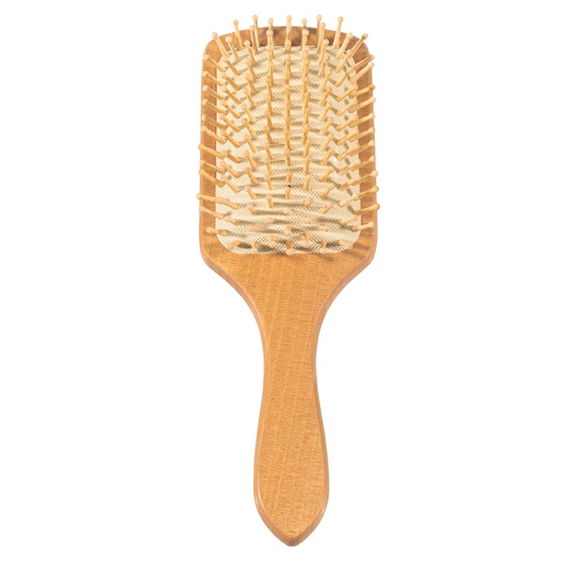 Eco-Friendly Natural Wood Scalp Massager Brush Home Use Cepillo Bambu Comb-Style Paddle with Cushion Hair Brush by Supplier