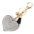 Peach Diamond Leather Key Chain  Tassel Key Chain Pendant  Flannelette Diamond Keychain  Wholesale