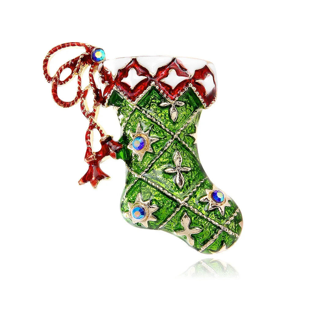 DR035 Fashion Enamel Boot Brooch Women Christmas Brooch Jewelry Wholesale