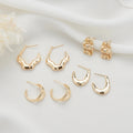 14K Gold Plated Irregular Shaped Studs Earring Fashion S925 Silver Needle Anti Allergy Hook Shaped Women's Jewelry Earrings