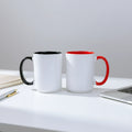 Wholesale 15 oz Ceramic Travel Mug with Custom Mug Personalized logo Sublimation Blank Coffee Mug Colorful Interior Handle