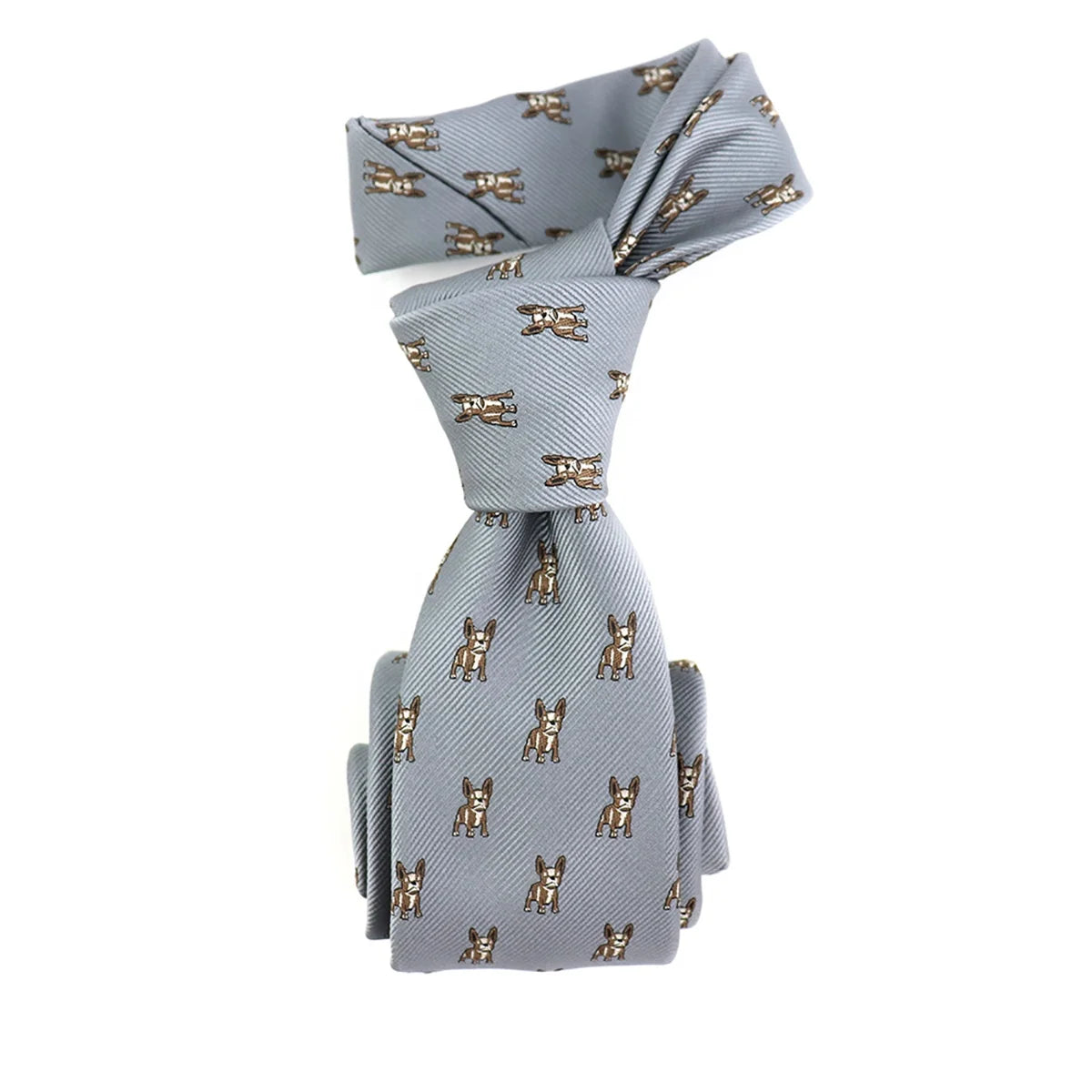 Man Best Friend Cuddly Pitbull Repp Fashion Loyal Animal Dog Bulldog China Wholesale Custom Woven Durable 100 Polyester Necktie