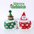 High-quality Christmas Pet Set Santa Claus Elk Red and Green Hat Headdress Lace Bib Mouth Water Scarf Set