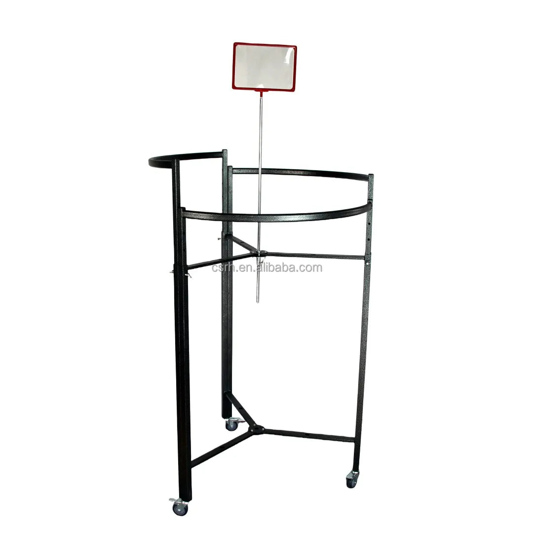 Supermarket Cloth Rack Movable Round Sharp Clothes Display Stand Rack Garment Display Rack for Supermarket