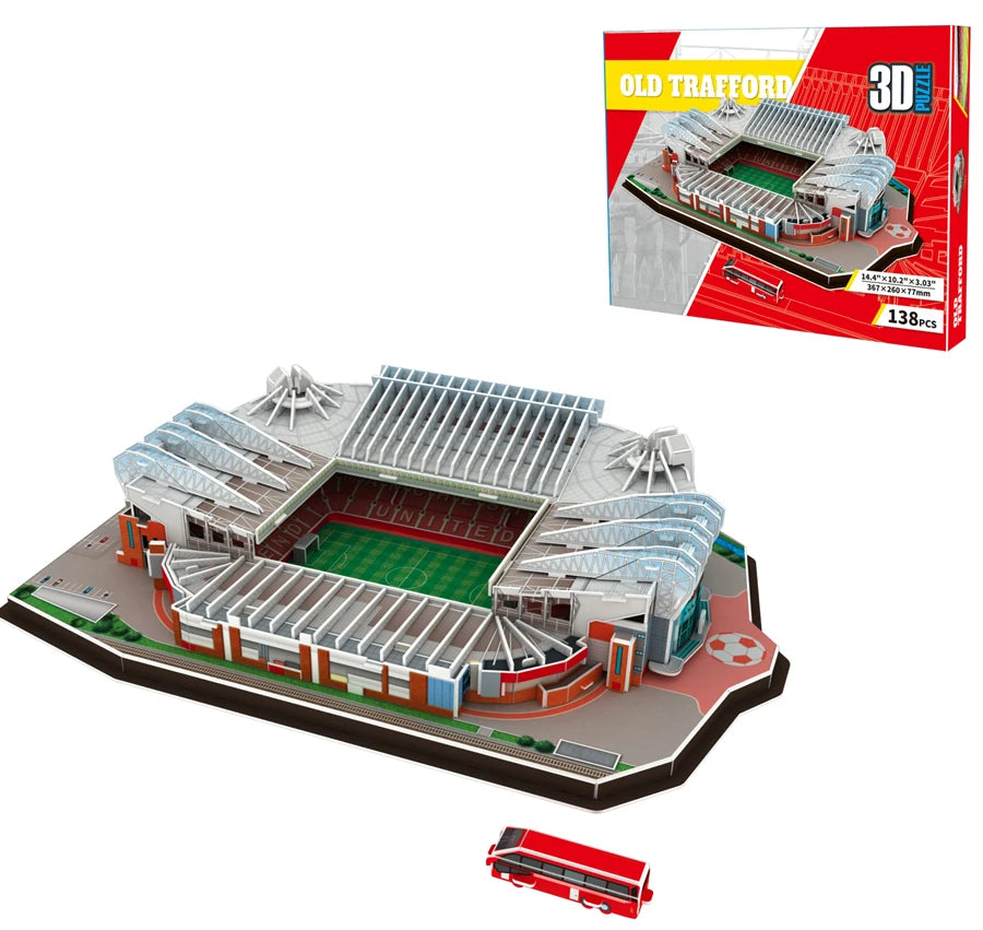 Estadio Azteca Old Trafford Nou Camp DIY 3D Paper Jigsaw Puzzles Promotional Business Toy Football Stadium Building Assembly