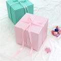 Hebei Huiya Luxury Square Paper Cake & Flower Gift Box with Letterpress Printing 29x29x30cm Double Cake Design