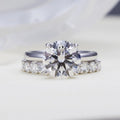 MSR-1272 Couple Rings Trendy Wedding Jewelry 4.02CT E VS1 PT950 Lab Grown Diamond Couple Ring