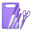 5Pcs/Set Picnic Nordic Candy Color Kitchen Knives Multifunctional Stainless Steel Fruit Knife Set Scissors Chopping Board
