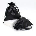 Factory Direct Sales Custom Logo Black Drawstring Bag Satin Bag Suitable for Gifts