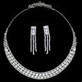 Hot Selling Tassel Necklace Earrings Jewelry Set Rhinestones Wedding Jewelry Set for Women