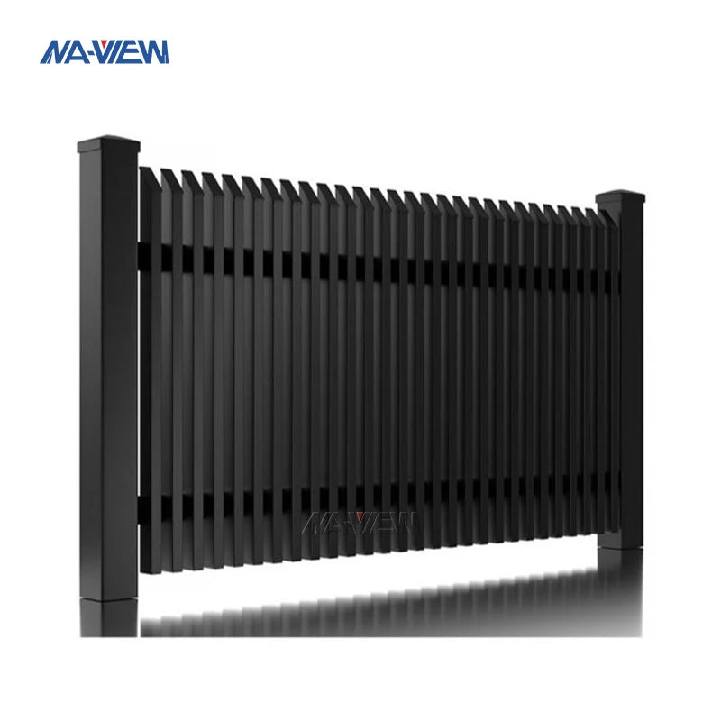 Modern Design Black Aluminum Fence Panels Powder Coating Privacy Fence for Farm Decoration with Post Caps Protection