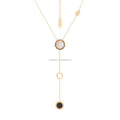 Letter Cartoon Circle Gold Plated Girl Custom Stainless Steel Artificial Element Design Jewelry Anxiety Shell Stone Necklaces