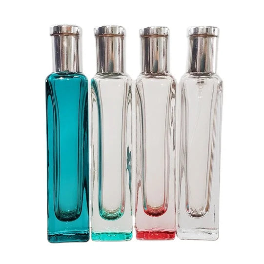 15ml Clear  Glass Perfume Bottle Empty Mini Colored Crimp Glass Spray Perfume Bottle With Silver Cap