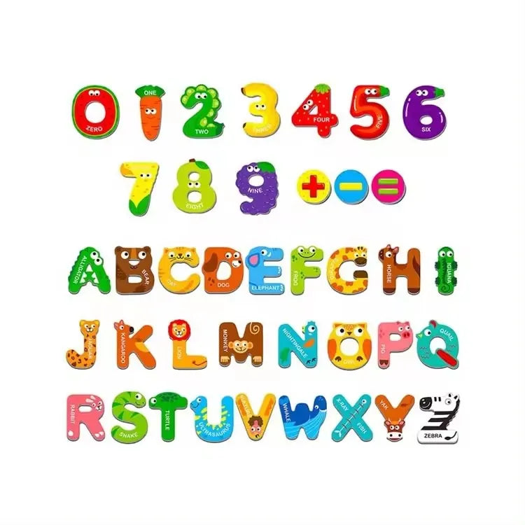Hot Sale Alphabet Letter Number Fridge Magnetic Stickers Colorful Kids Early Educational Letter Fridge Magnets Stickers