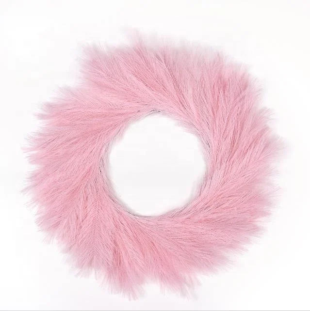 Customized Faux Artificial Pampas Grass Wreath for Home Decor