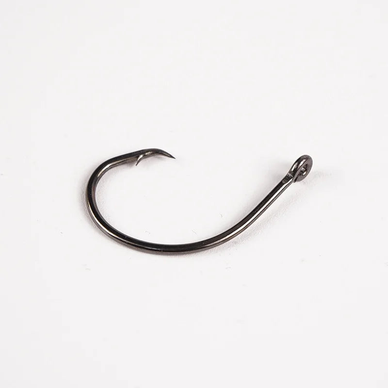 Selco China Black High Carbon Steel Catfish Hook Barbed Fishing Hooks Inline Circle Hook