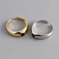 High Quality Jewelry 925 Sterling Silver Rings Black CZ Zircon Gold Plated Adjustable Ring Women Jewelry
