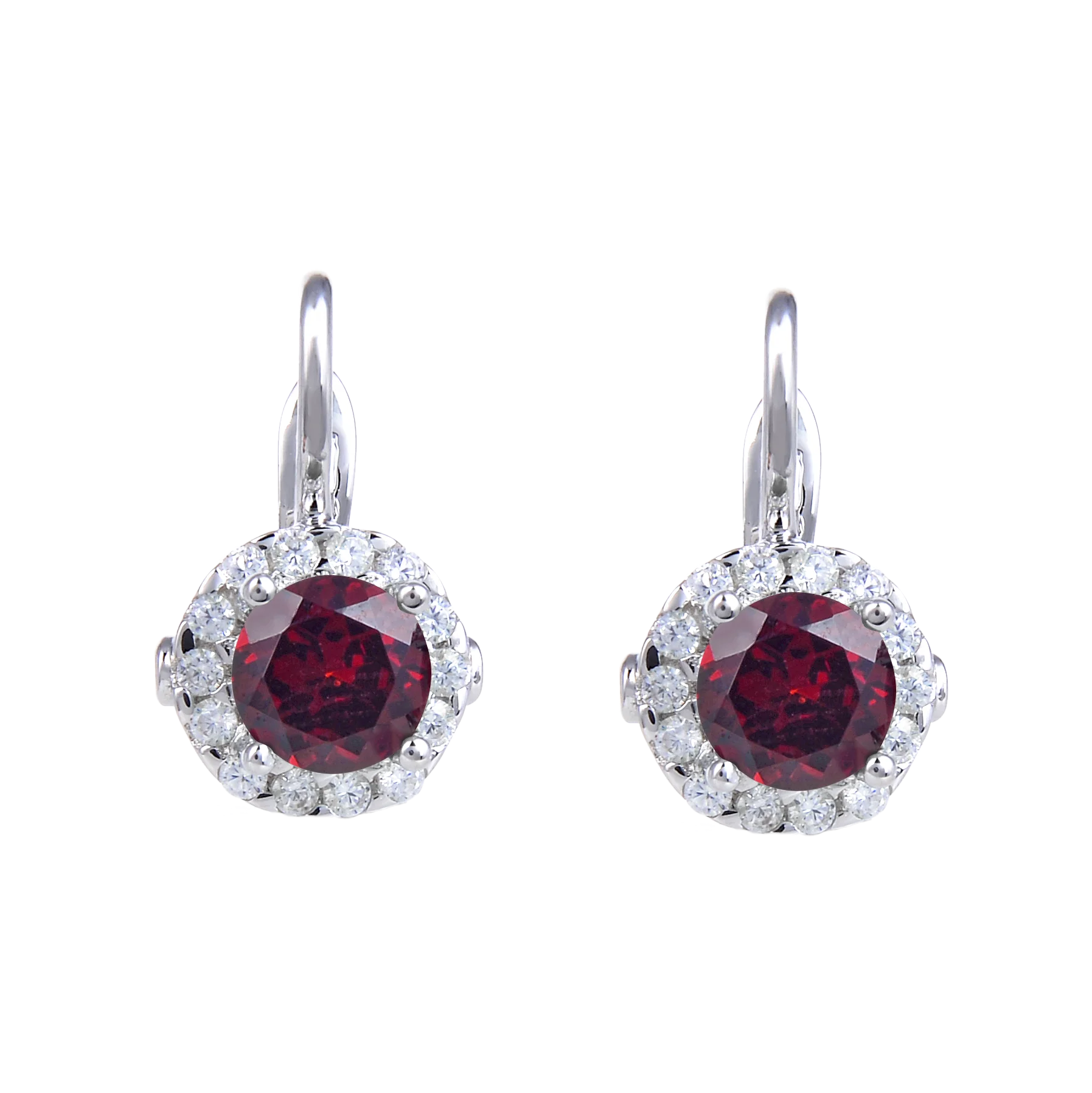 Wholesale Earrings Silver Modern Jewelry Garnet Earrings Natural Gemstone Custom Metal Earrings