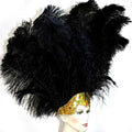 60-65CM LARGE BLACK Ostrich Feathers for Carnival Festival Hat Costumes Decoration