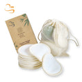 Hot Sales 8cm Soft Round Bamboo Cotton Makeup Remover Pads Laundry Bag Gift Set Reusable Cleaning Pads Cotton