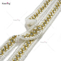 Wholesale Price Rhinestone Beaded Lace Trim Border Trimming Accessories for Garment Craft Decoration WTP Keering
