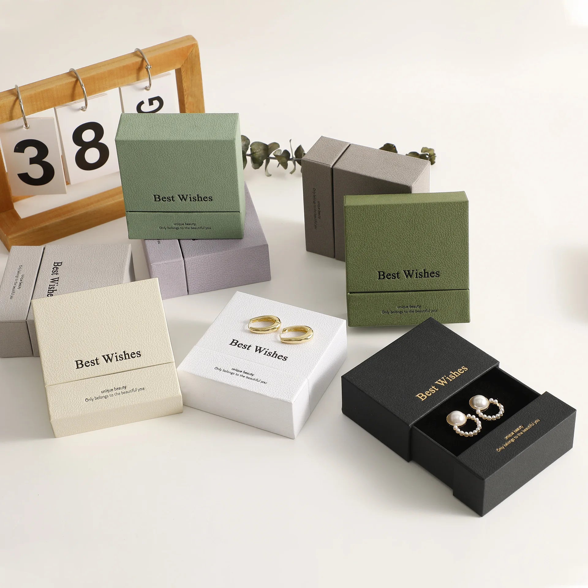 Modern New Design Stand Drawer Rigid Earring Jewelry Box Custom Logo Packaging Necklace Bracelet Gift Boxes Small Business