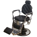 Kisen Luxury Hair Cut Barber Shop Salon Furniture Set Makeup Gold Side Stainless Steel Metal Barber Chair
