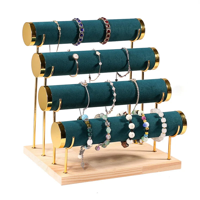 New Metal Edge 4-layer Bracelet Display Rack Bracelet Rack Hair Band Bracelet Storage Rack Jewelry Display Props Spot Wholesale